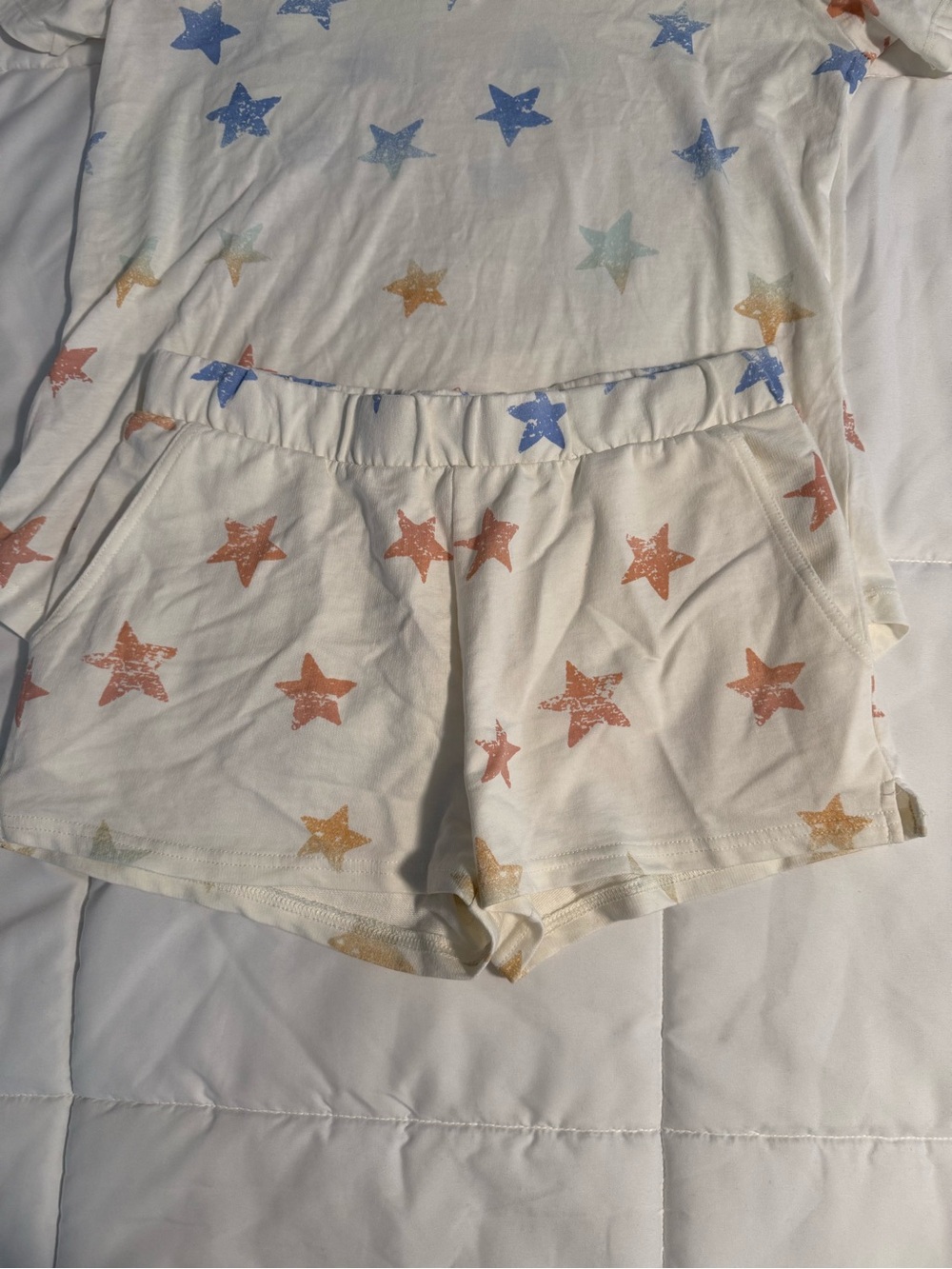 Z Supply Star Print Pajama Short - Multicolor Stars on Cream